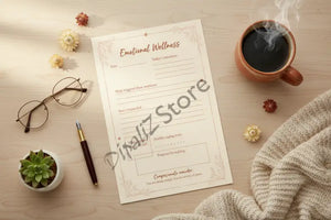 Digital Downloads - Emotional Wellness Journal Printable for Self Care - Dipaliz
