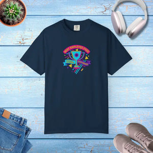 Retro Colorful Award Tee - Employee of the Month Trophy - Dipaliz - True Navy / s - T-shirt