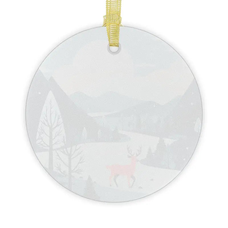 Winter Glass Ornaments: Reindeer Magic with Beveled Edges - Home Decor