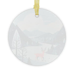 Winter Glass Ornaments Beveled Edges Christmas Decor - Dipaliz - Holiday