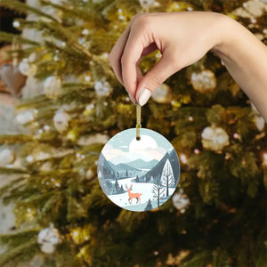 Winter Glass Ornaments Beveled Edges Christmas Decor - Dipaliz - Holiday