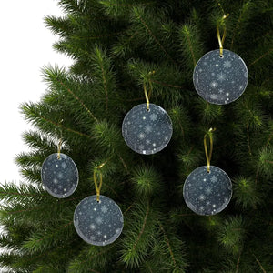 Dazzling Glass Ornaments with Beveled Edges and Gold Ribbon - Dipaliz - Holiday