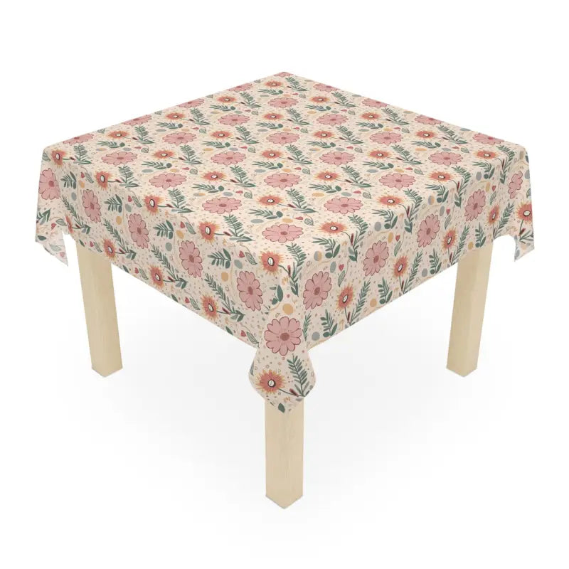 Enchant your Dining with a Captivating Pink Floral Tablecloth - one Size / White Home Decor