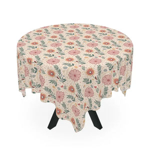 Pink Floral Tablecloth - Captivating Design - Dipaliz - one Size / White - Tablecloths