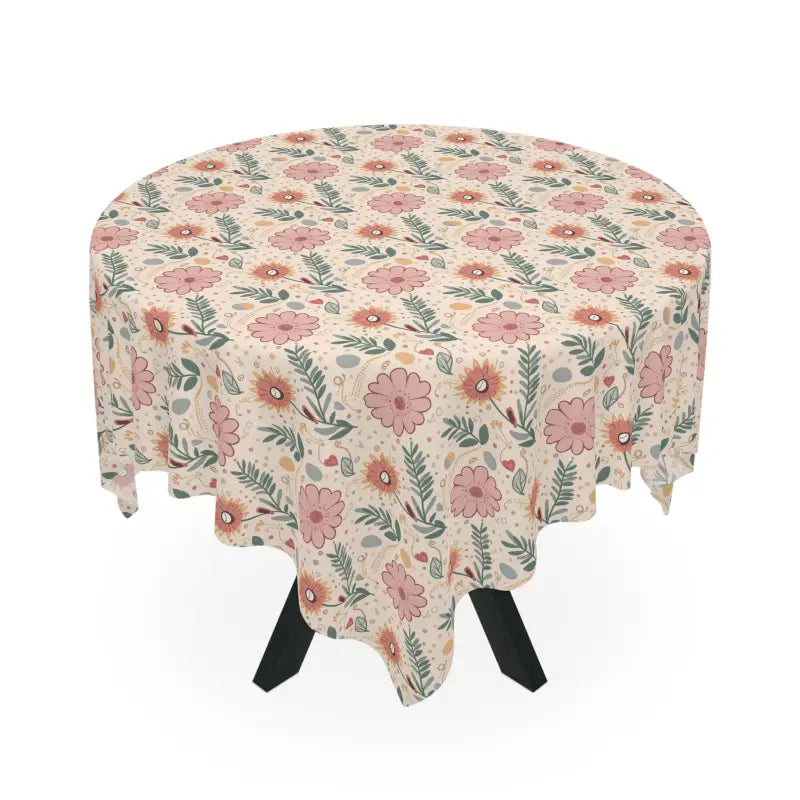 Enchant your Dining with a Captivating Pink Floral Tablecloth - one Size / White Home Decor