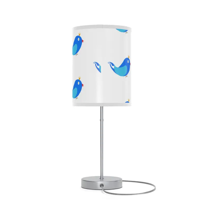 Enchanting Blue Birds Steel Lamp - Trendy & Charming Decor - White / Silver / one Size Home