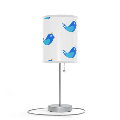 Enchanting Blue Birds Steel Lamp - Trendy & Charming Decor - White / Silver / one Size Home