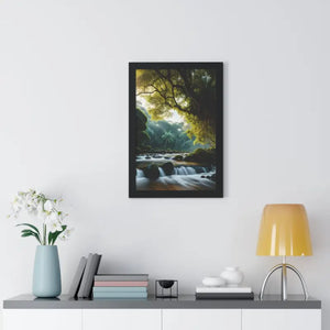 Framed Vertical Poster Cascade Waterfall Nature Art - Dipaliz - Posters Prints & Visual Artwork