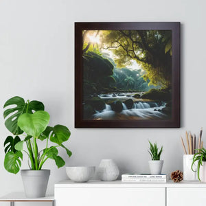 Framed Vertical Poster Cascade Waterfall Nature Art - Dipaliz - Posters Prints & Visual Artwork