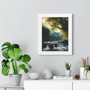 Framed Vertical Poster Cascade Waterfall Nature Art - Dipaliz - Posters Prints & Visual Artwork