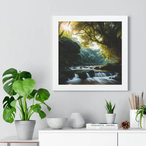 Framed Vertical Poster Cascade Waterfall Nature Art - Dipaliz - Posters Prints & Visual Artwork