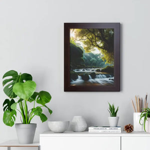 Framed Vertical Poster Cascade Waterfall Nature Art - Dipaliz - Posters Prints & Visual Artwork