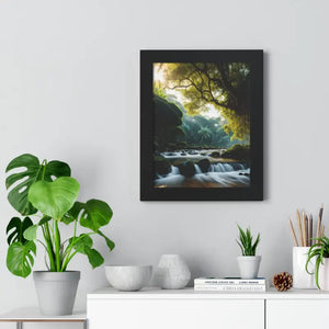 Framed Vertical Poster Cascade Waterfall Nature Art - Dipaliz - Posters Prints & Visual Artwork