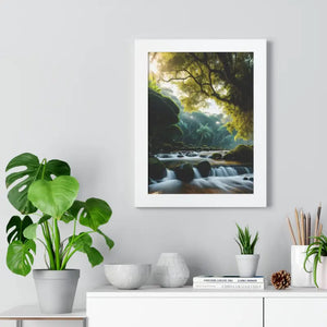Framed Vertical Poster Cascade Waterfall Nature Art - Dipaliz - Posters Prints & Visual Artwork