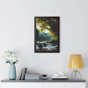Framed Vertical Poster Cascade Waterfall Nature Art - Dipaliz - Posters Prints & Visual Artwork