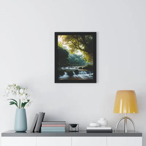 Framed Vertical Poster Cascade Waterfall Nature Art - Dipaliz - Posters Prints & Visual Artwork