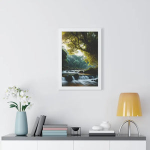 Framed Vertical Poster Cascade Waterfall Nature Art - Dipaliz - Posters Prints & Visual Artwork