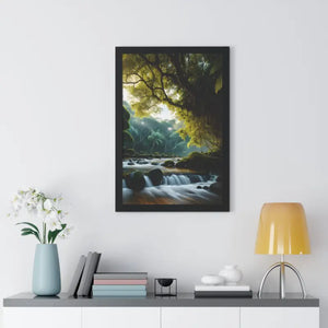 Framed Vertical Poster Cascade Waterfall Nature Art - Dipaliz - Posters Prints & Visual Artwork