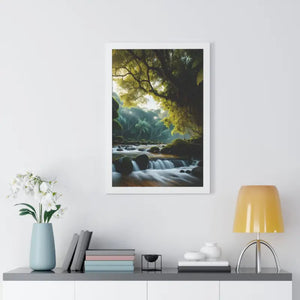 Framed Vertical Poster Cascade Waterfall Nature Art - Dipaliz - Posters Prints & Visual Artwork
