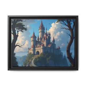 Stunning Canvas Wraps Enchanting Castle Fantasy Wall Art - Dipaliz - 16″ x 12″ (horizontal) / 1.25’’ / Black - Prints