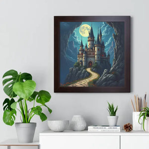Vibrant Canvas Frame Home Decor Enchanting Castle Art - Dipaliz - 16″ x / Walnut - Prints