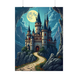 Enchanting Castle Matte Vertical Poster - Magical Wall Art - Dipaliz - Visual Artwork