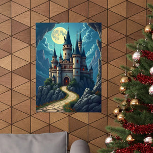 Enchanting Castle Matte Vertical Poster - Magical Wall Art - Dipaliz - Visual Artwork