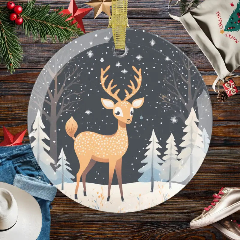 Enchanting Christmas Reindeer Glass Ornaments - Get Yours - 50 Pcs / Round / one Size Home Decor