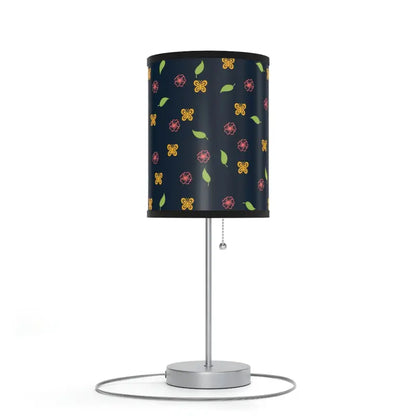 Enchanting Blue Floral Steel Lamp with Butterflies - Home Decor