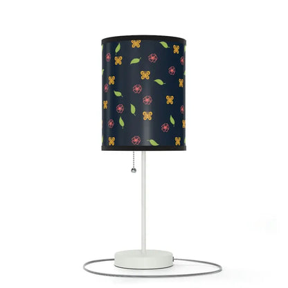 Enchanting Blue Floral Steel Lamp with Butterflies - Home Decor