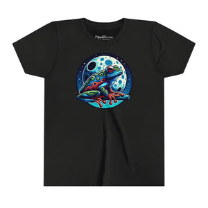 Enchanting Frog Moon Youth Tee - Magical Adventure Shirt - Dipaliz - Black Heather / s - T-shirts