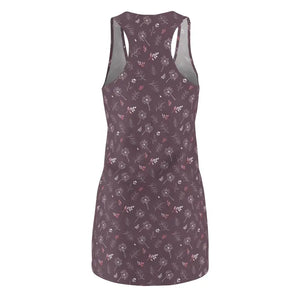 Mauve Racerback Dress - Dandelion Print Magic Style - Dipaliz - Dresses