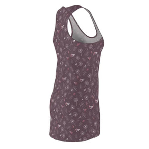 Mauve Racerback Dress - Dandelion Print Magic Style - Dipaliz - Dresses
