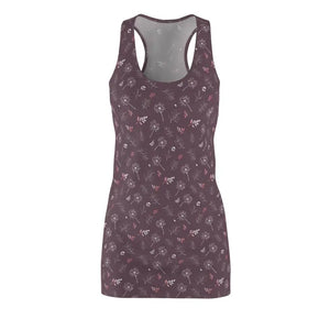 Mauve Racerback Dress - Dandelion Print Magic Style - Dipaliz - Dresses