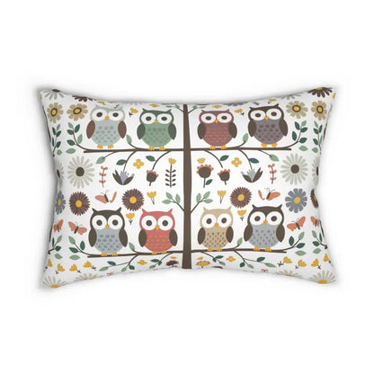 Enchant your Space with a Cozy Owl Lumbar Pillow - 20’’ × 14’’ Home Decor