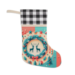 Enchanting Reindeer Christmas Stocking - Festive Holiday Decor - Dipaliz - one Size / White and Black/natural