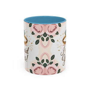 Engagement Announcement Coffee Mug - Celebrate Love - Dipaliz - 11oz / Light Blue - Mugs