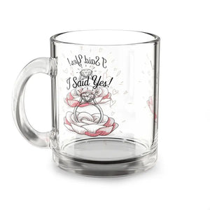 Sparkling Engagement Glass Mug - Celebrate Love - Dipaliz - 10oz - Mugs