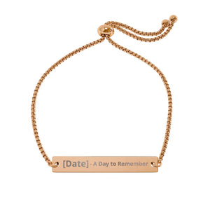 Custom Engravable Bar Bracelet - Rose Gold - Dipaliz - Bracelets