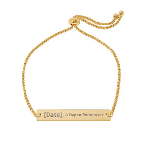 Custom Engravable Bar Bracelet - Rose Gold - Dipaliz - Bracelets