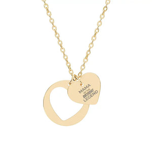 Accessories - Engravable Heart Cutout Necklace - Birthday Gift - Dipaliz one Size / 18k Gold Pvd Coating