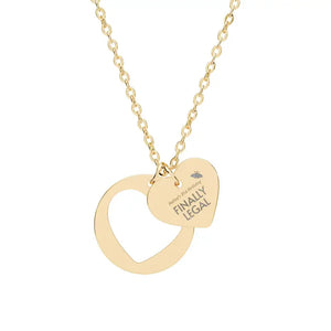 Accessories - Heart Cutout Necklace - Engravable Sterling Steel - Dipaliz one Size / 18k Gold Pvd Coating