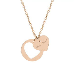 Accessories - Heart Cutout Necklace - Stunning Statement Style - Dipaliz one Size / 18k Rose Gold Pvd Coating