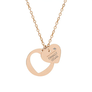 Personalized Heart Cutout Necklace - Sterling Steel Pendant - Dipaliz - Necklaces