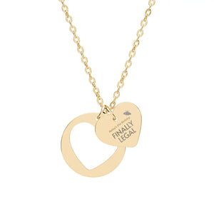 Personalized Heart Cutout Necklace - Sterling Steel Pendant - Dipaliz - Necklaces