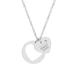 Personalized Heart Cutout Necklace - Sterling Steel Pendant - Dipaliz - Necklaces