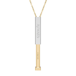 Engravable Hidden Message Sliding Bar Necklace, Personalized Secret Pendant - Necklaces