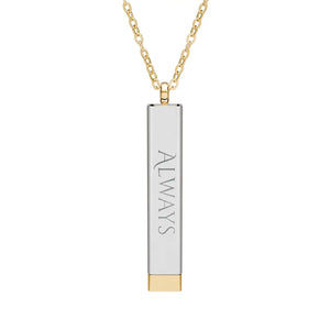 Engravable Hidden Message Sliding Bar Necklace, Personalized Secret Pendant - Necklaces