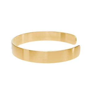 Engraved Flow Gold Cuff Bracelet Minimalist Style - Dipaliz - one Size / 18k Pvd Coating - Bracelets