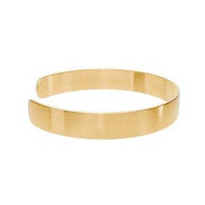 Engraved Flow Gold Cuff Bracelet Minimalist Style - Dipaliz - one Size / 18k Pvd Coating - Bracelets